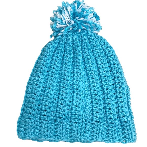 Beanie Chunky with Pom Pom Adult Size Crochet Brand New Handmade - Picture 4 of 6